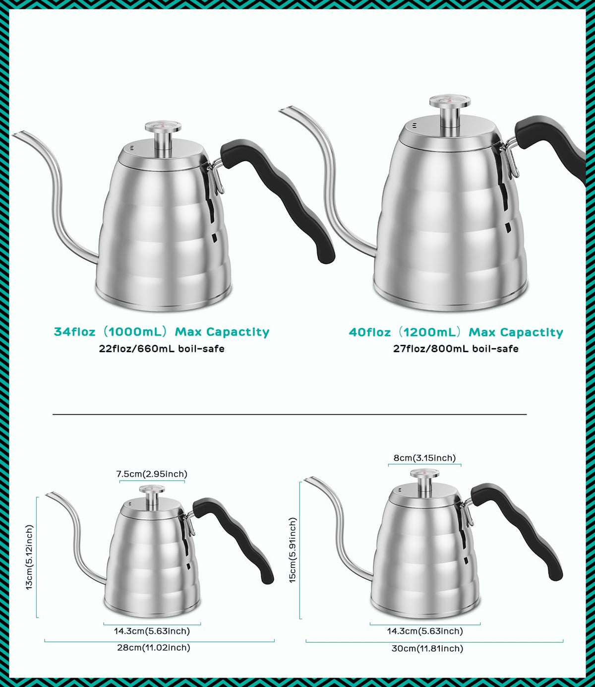 40oz Stainless Steel Gooseneck Kettle and 14oz Pour Over Coffee Maker H246778