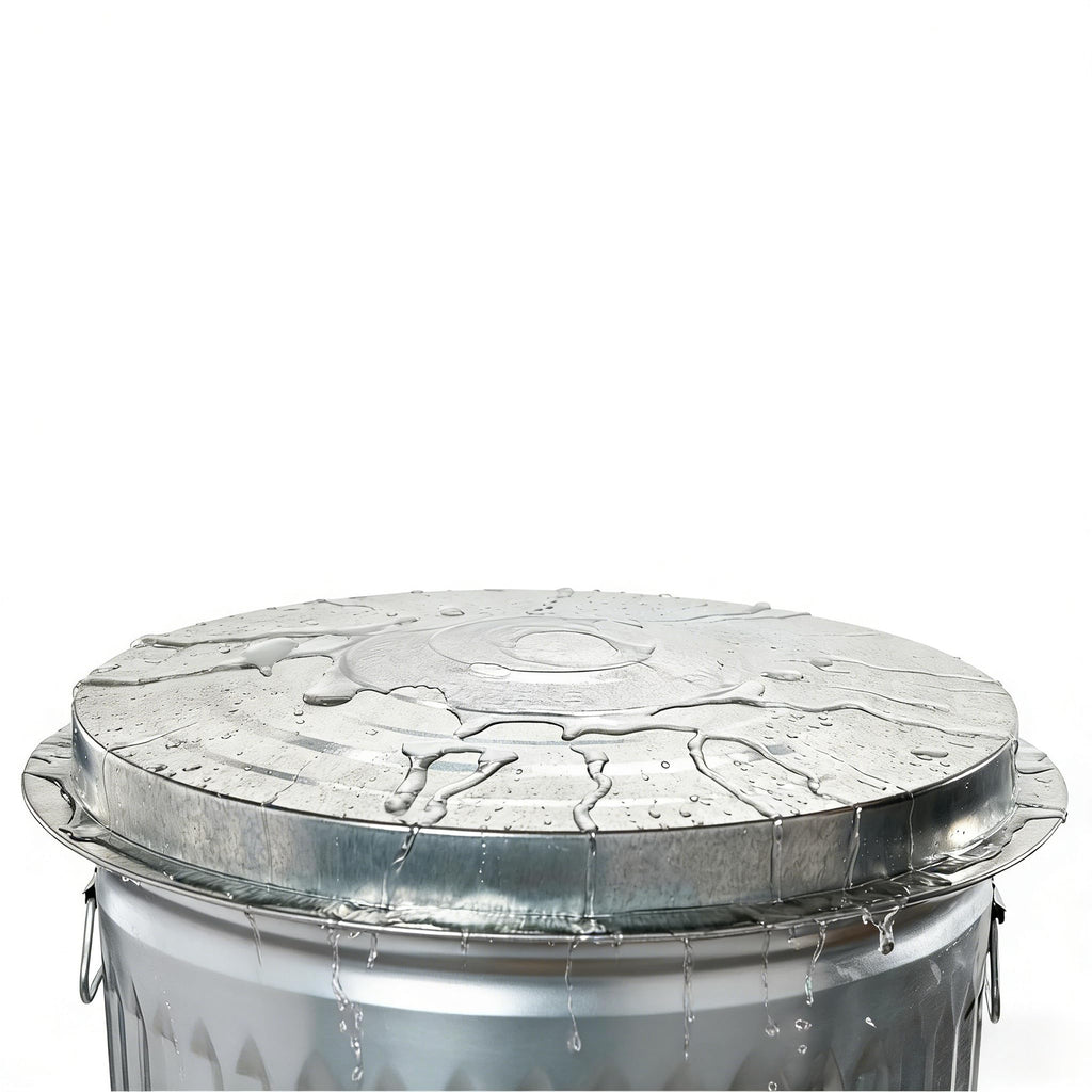 31 Gallon Galvanized Steel Trash Can with Lid L954395