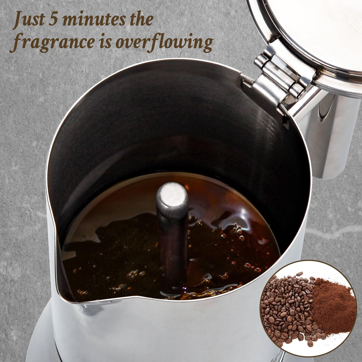 6 Cup Stainless Steel Stovetop Espresso Maker W761