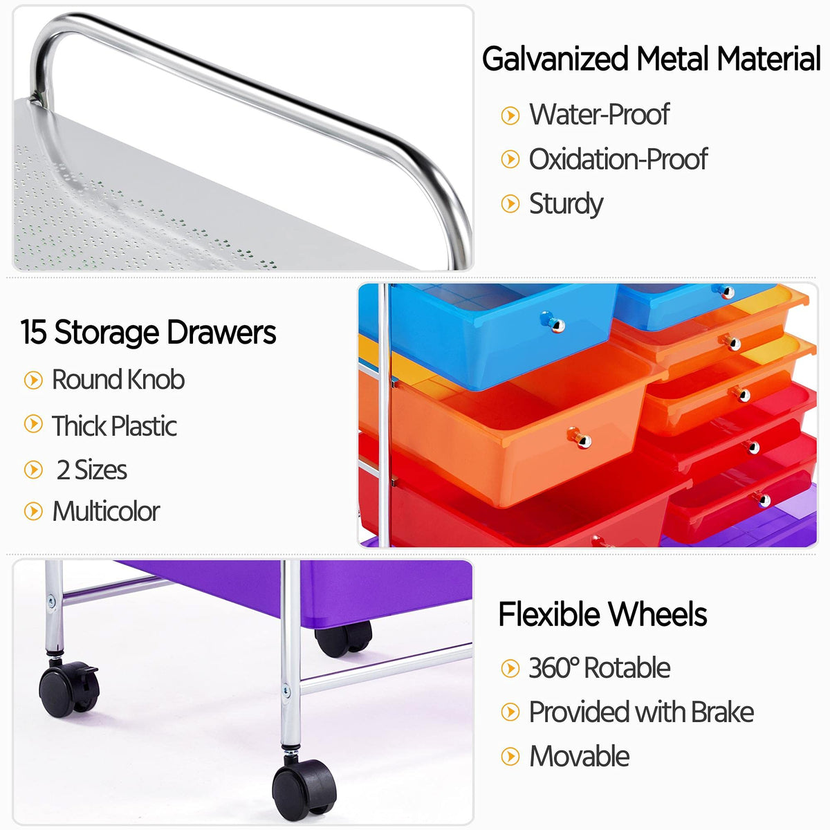 15 Drawer Rolling Storage Cart I99556