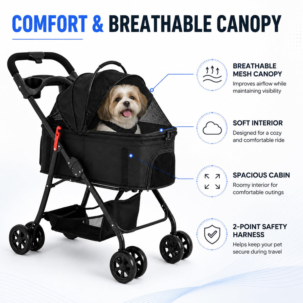 Foldable Pet Stroller with Cup Holder L755193
