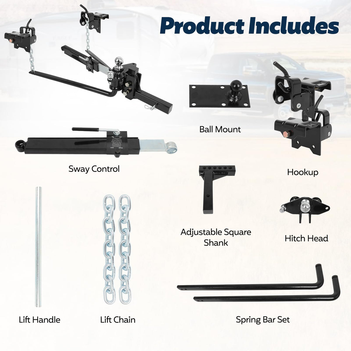 Weight Distribution Hitch with Sway Control Bar W910