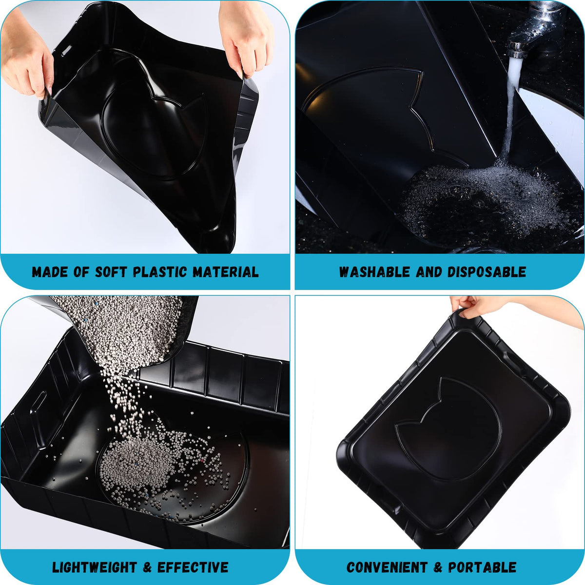 Black Disposable Litter Box for Cats F4027