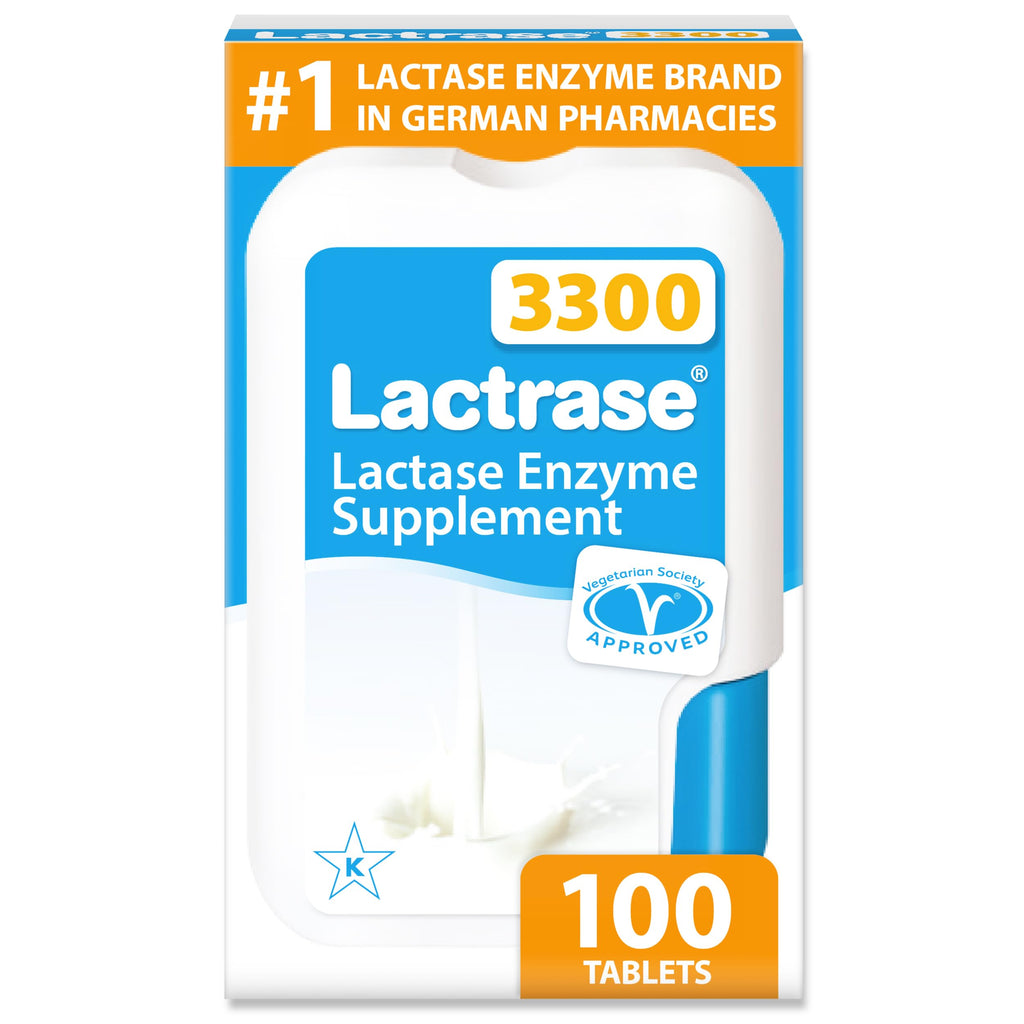 Lactrase Tablet Dispenser 3,300 FCC Lactase Units 100 Pills B476
