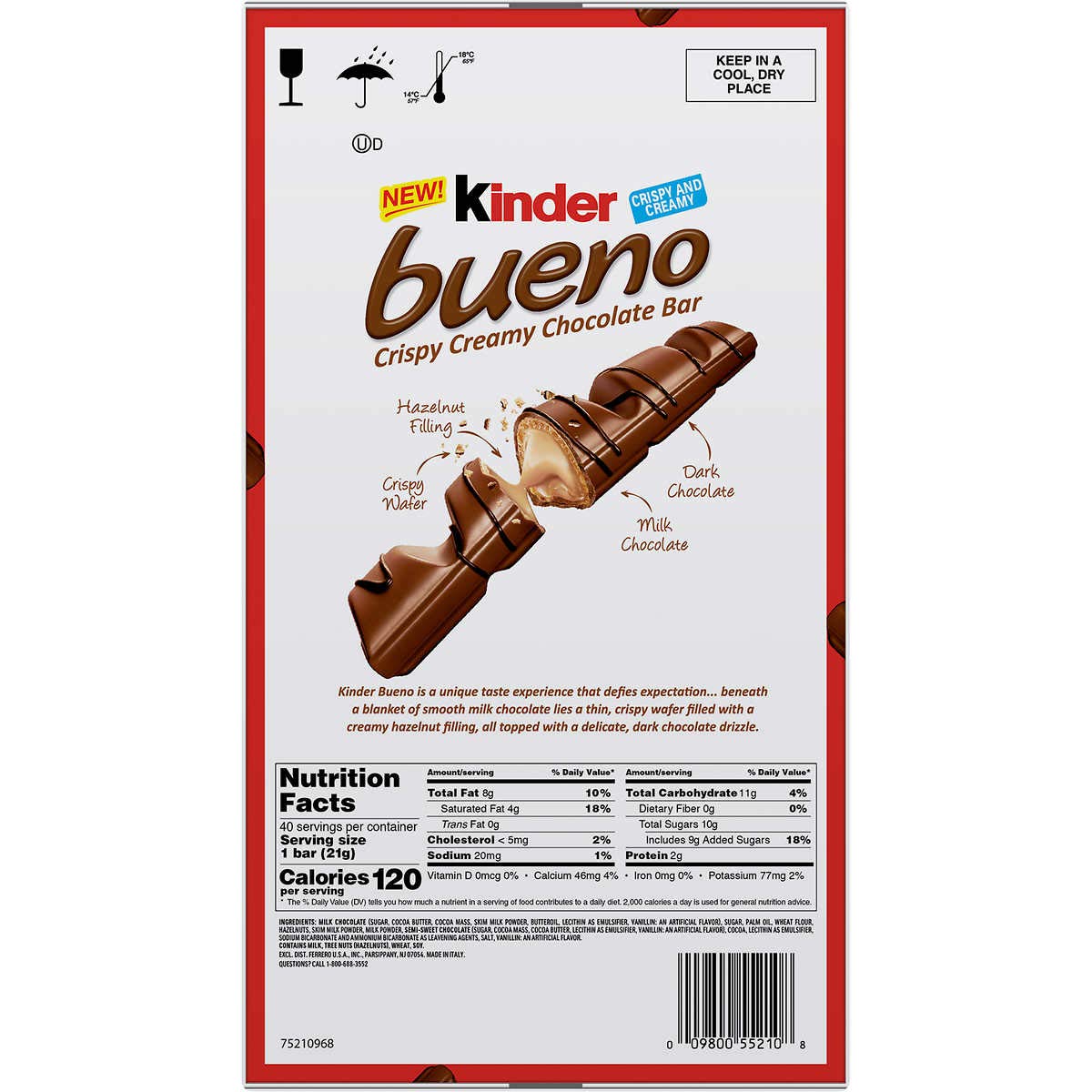 Milk Chocolate Candy Bars, 1.5 oz, 20 ct C2280