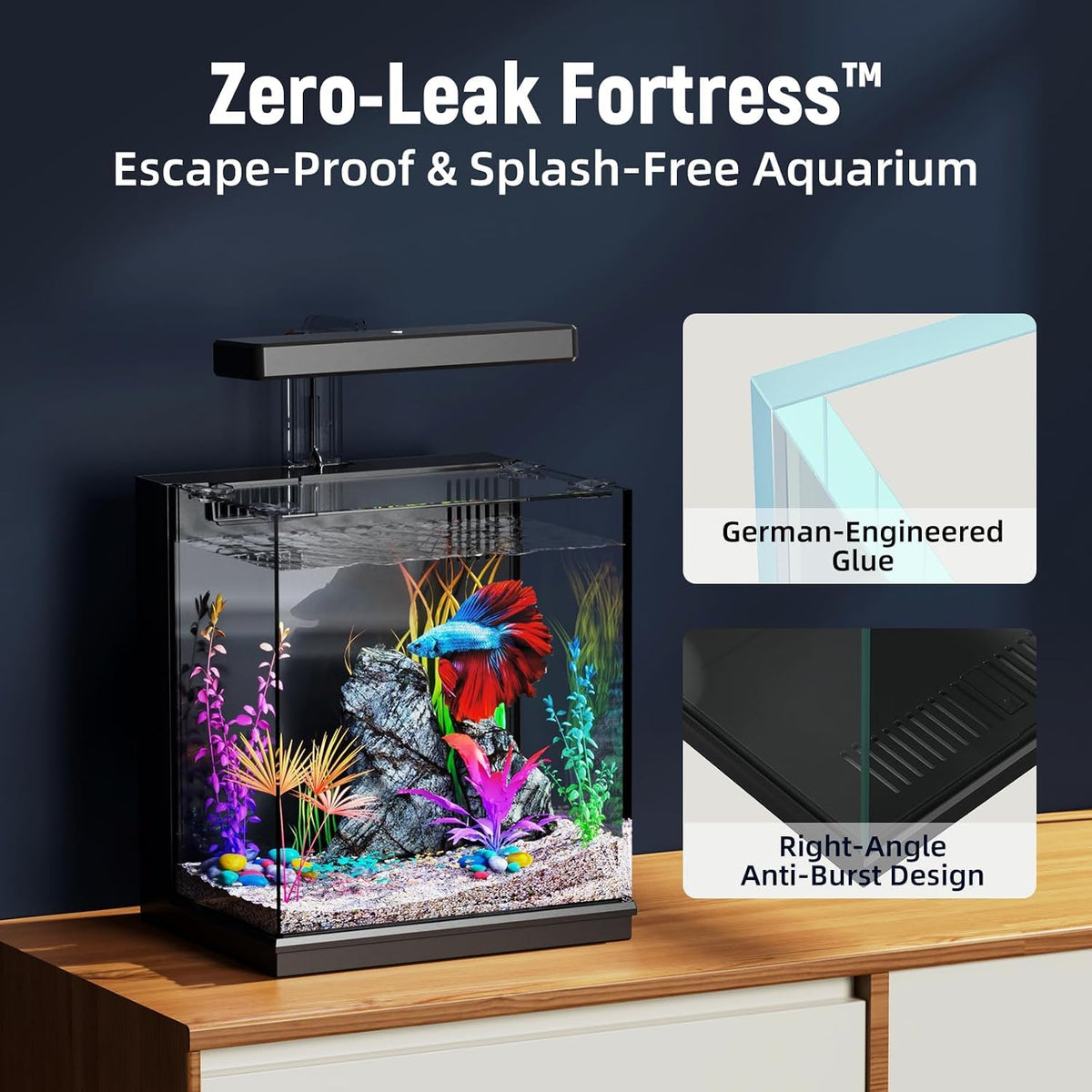 2 Gallon All-in-One Aquarium Kit with Filtration & LED Light L16320