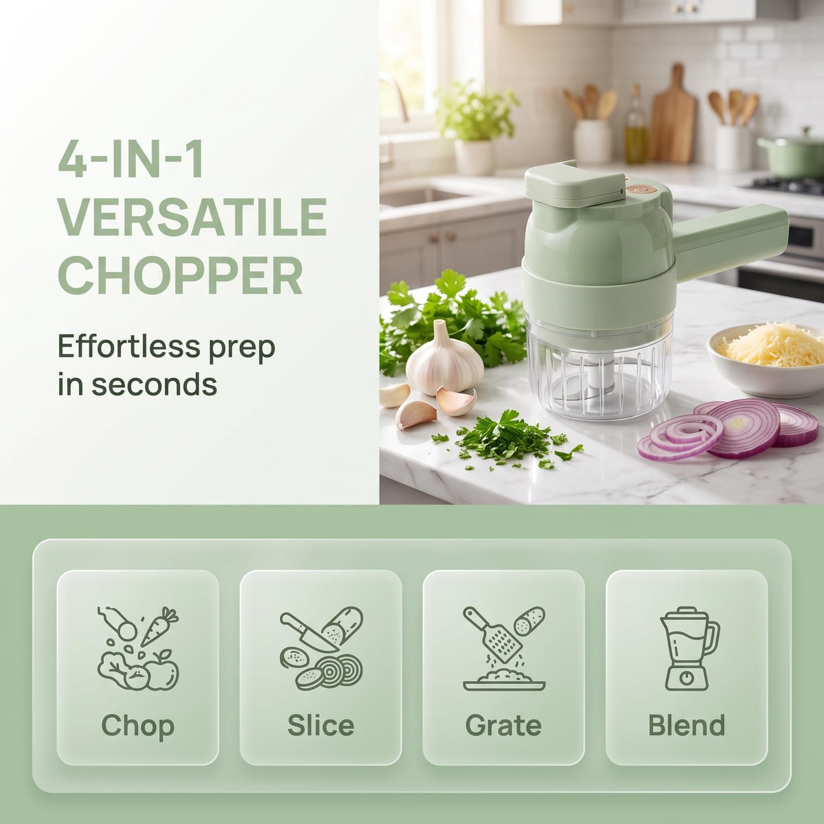 4-In-1 Electric Vegetable Cutter Set H529930