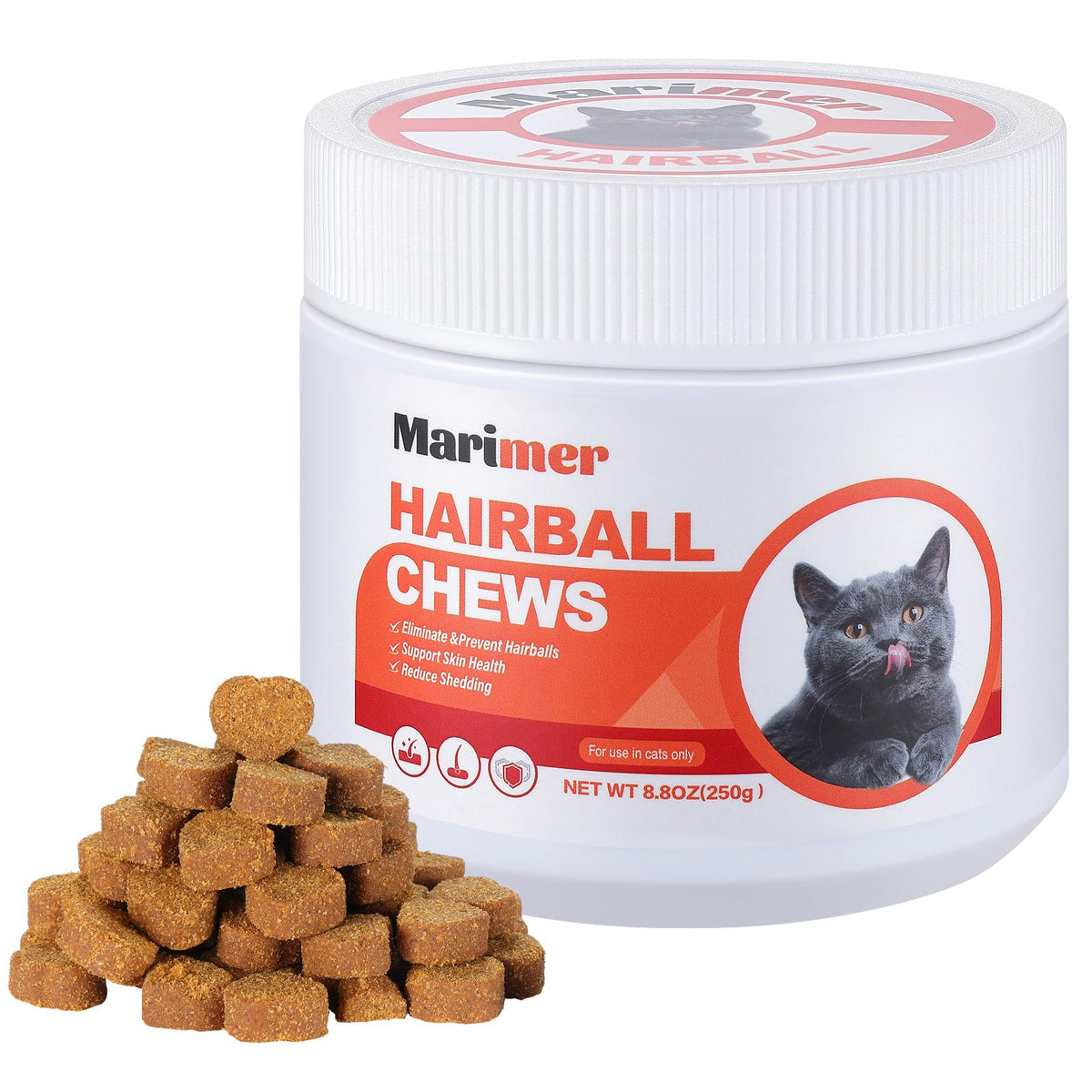 Hairball Control Soft Chews for Cats, Chicken Flavor, 100 Count O2837