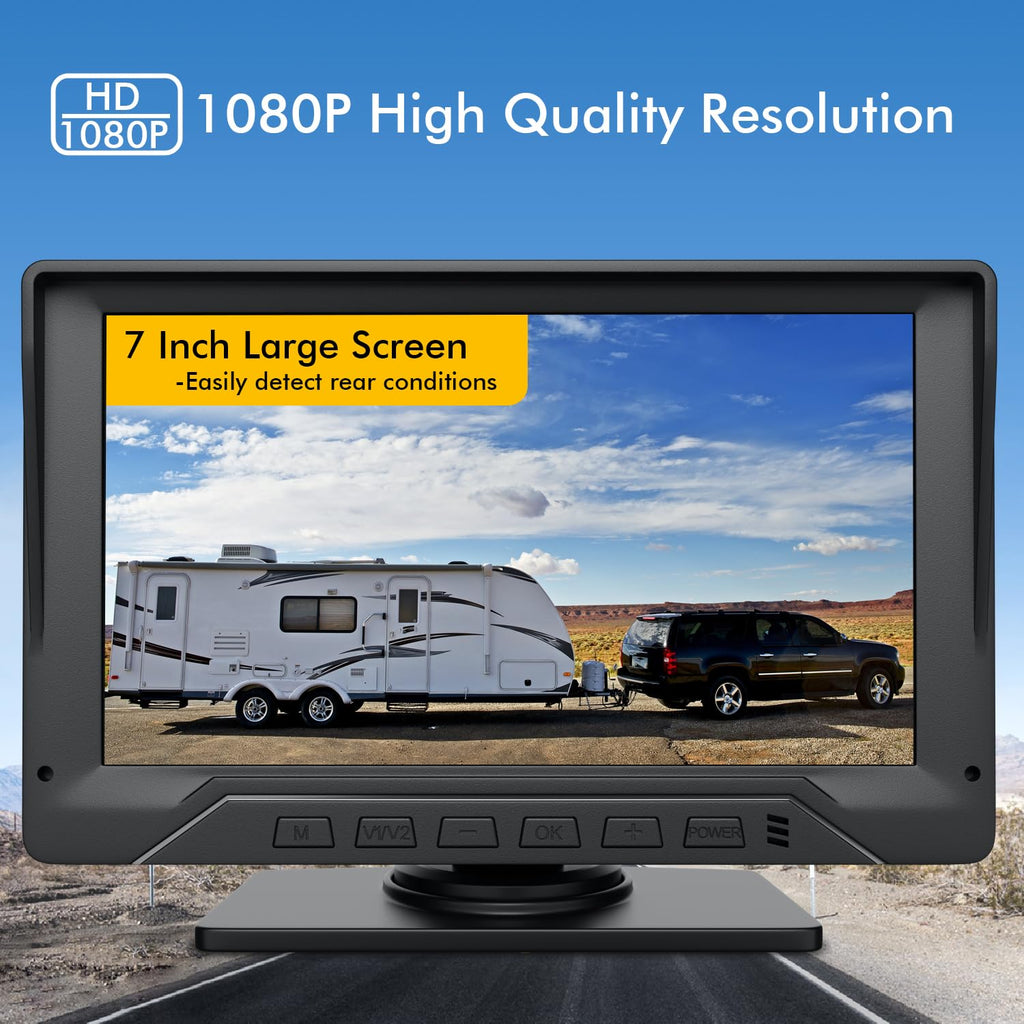 7'' Wired Dual RV Backup Camera System 1080P HD Q7444