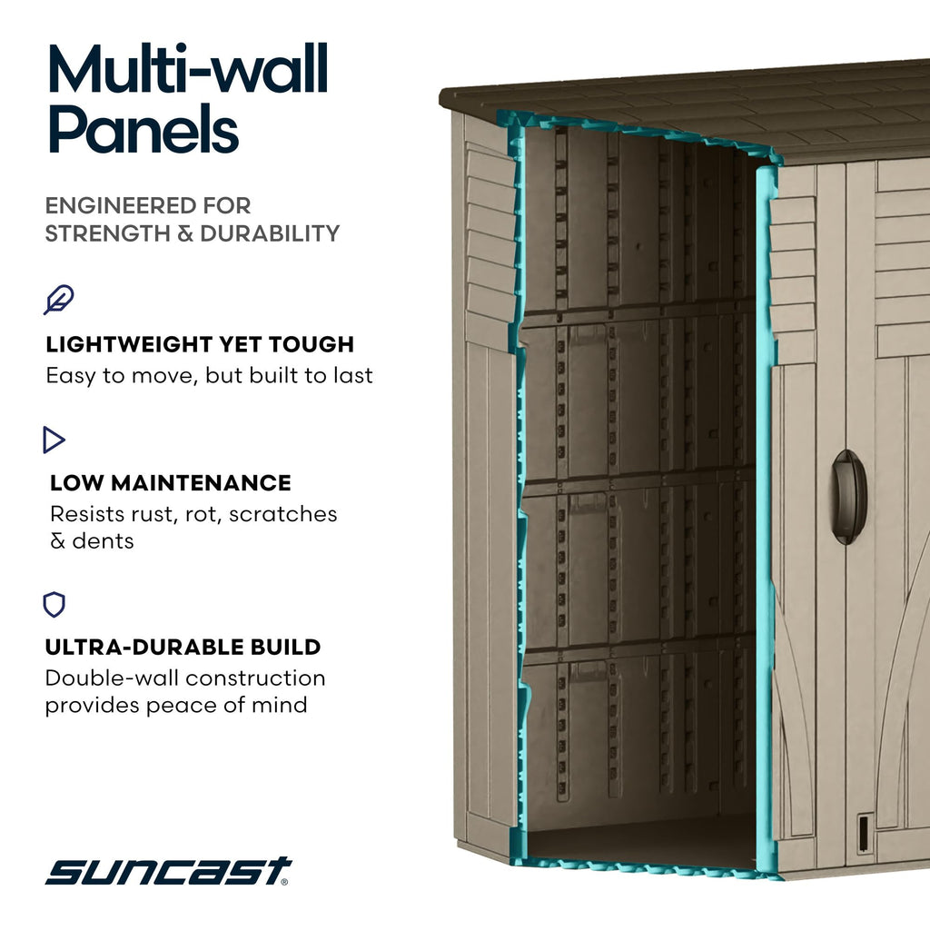 Water Resistant Resin Vertical Outdoor Storage Shed 54 cu. ft. C1989