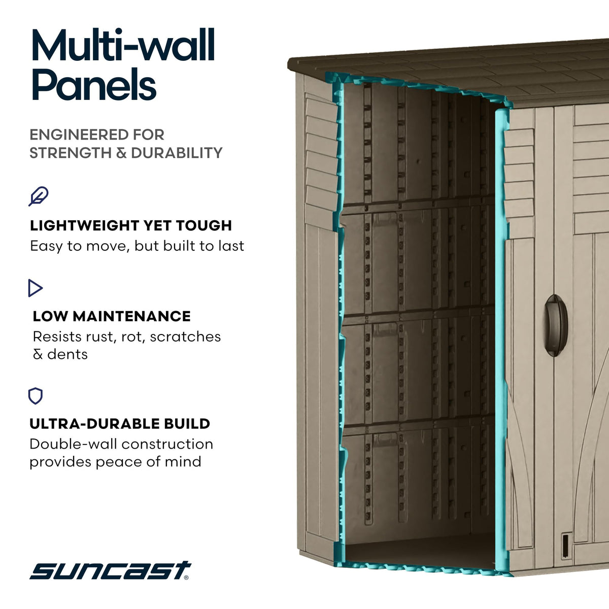 Water Resistant Resin Vertical Outdoor Storage Shed 54 cu. ft. C1989