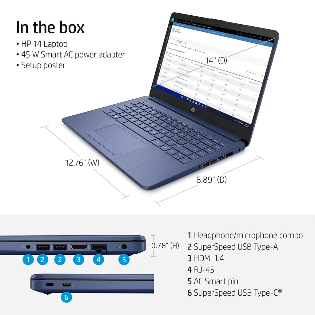 Portable Laptop 14'' HD Display 8GB RAM 64GB eMMC Intel Quad-Core N4120 P162489