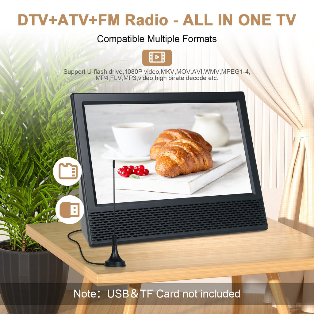 14 inch Portable ATSC Digital TV with Antenna and Remote Control S31199