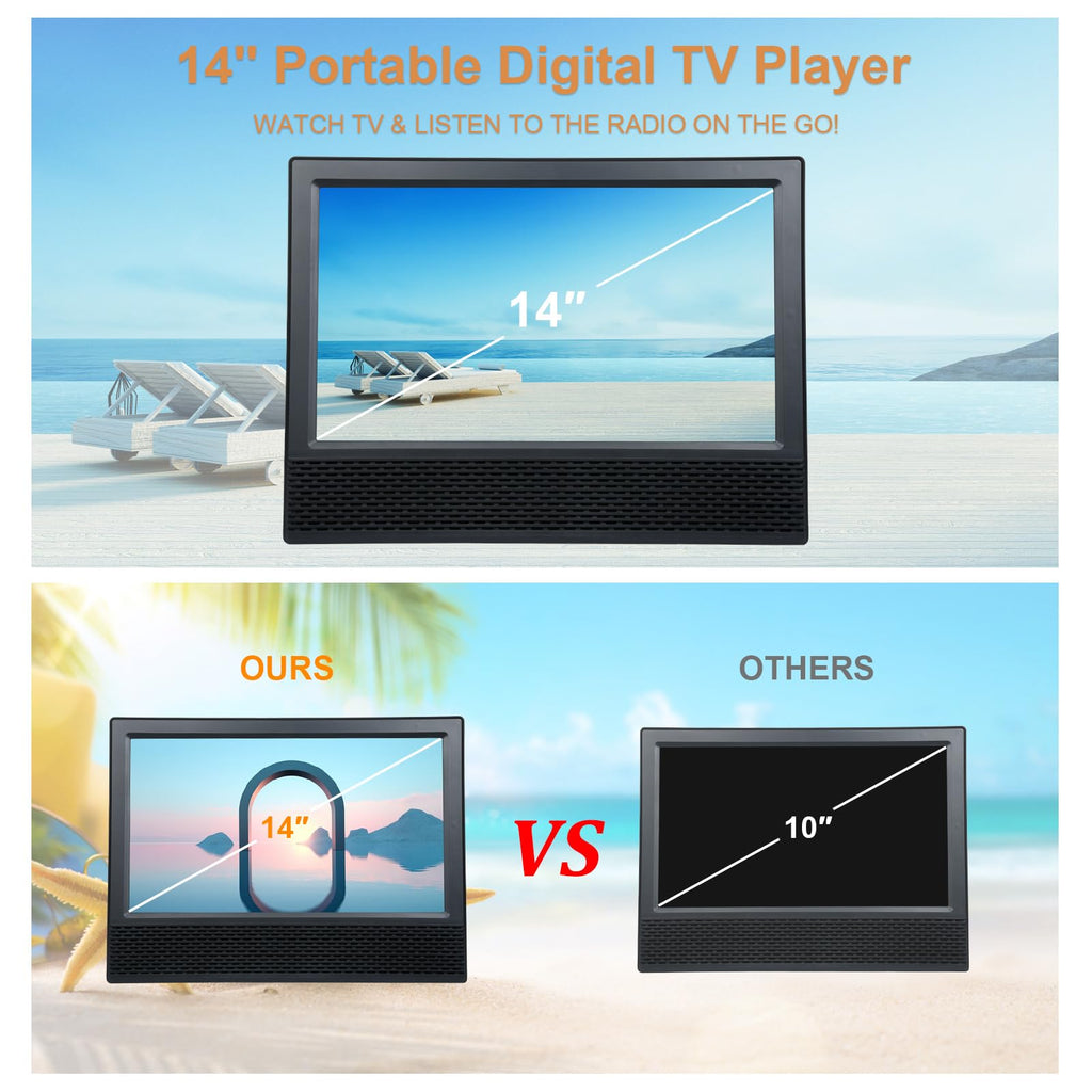 14 inch Portable ATSC Digital TV with Antenna and Remote Control S31199