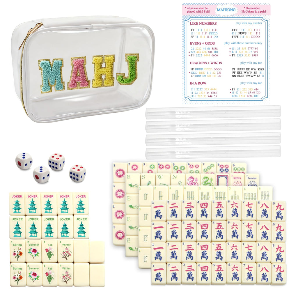Mini Mahjong Set with 166 White Tiles N53982