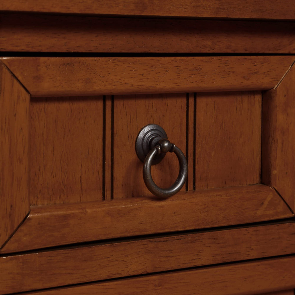 Cherry Hall Table with 3 Storage Drawers and Shelf U370298