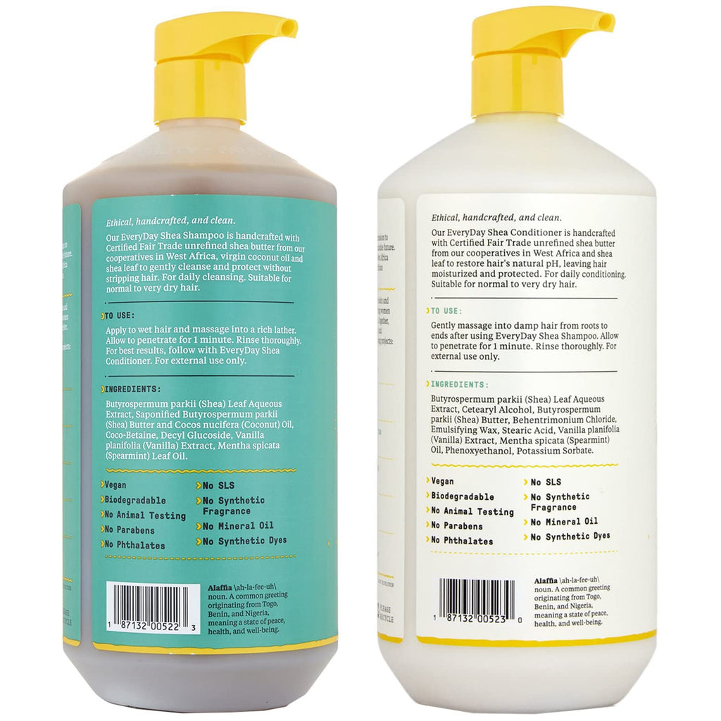 Vanilla Mint Sulfate-Free Shea Butter Shampoo and Conditioner Set 32 Oz H371711