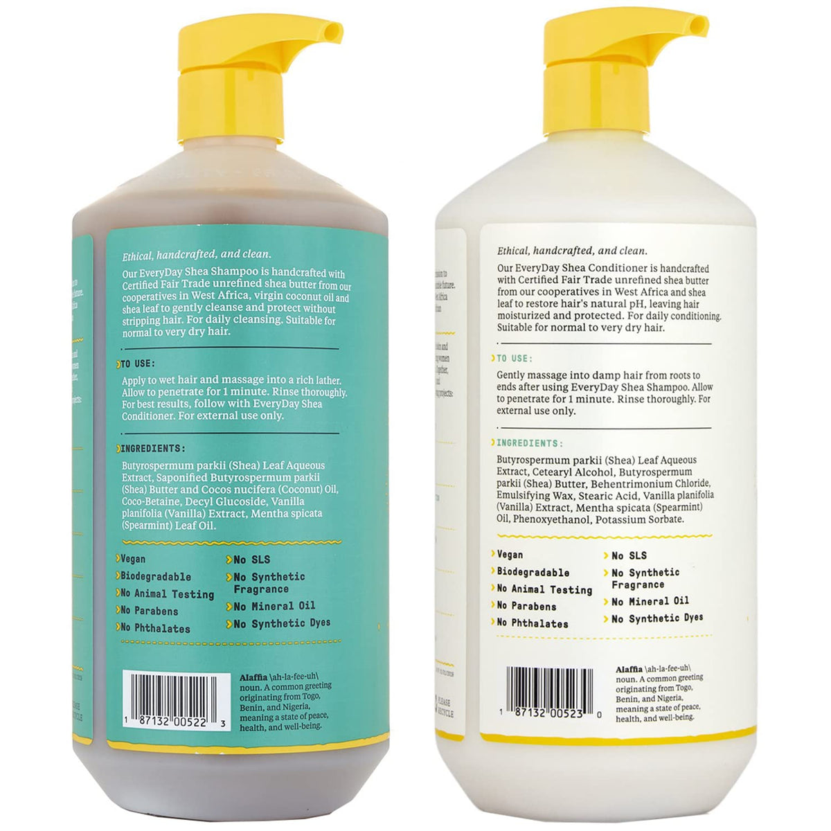 Vanilla Mint Sulfate-Free Shea Butter Shampoo and Conditioner Set 32 Oz H371711