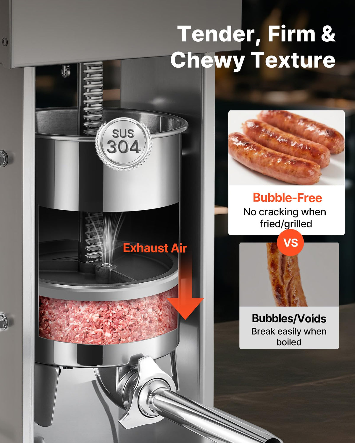 15 L Stainless Steel Electric Sausage Stuffer with 4 Stuffing Tubes S410