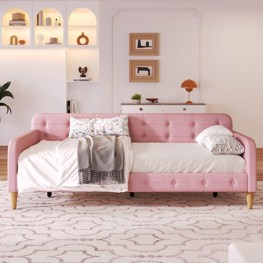 Pink Twin Size Upholstered Daybed B629807