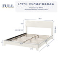 Queen Size Upholstered Bed Frame with Adjustable Headboard Q375049