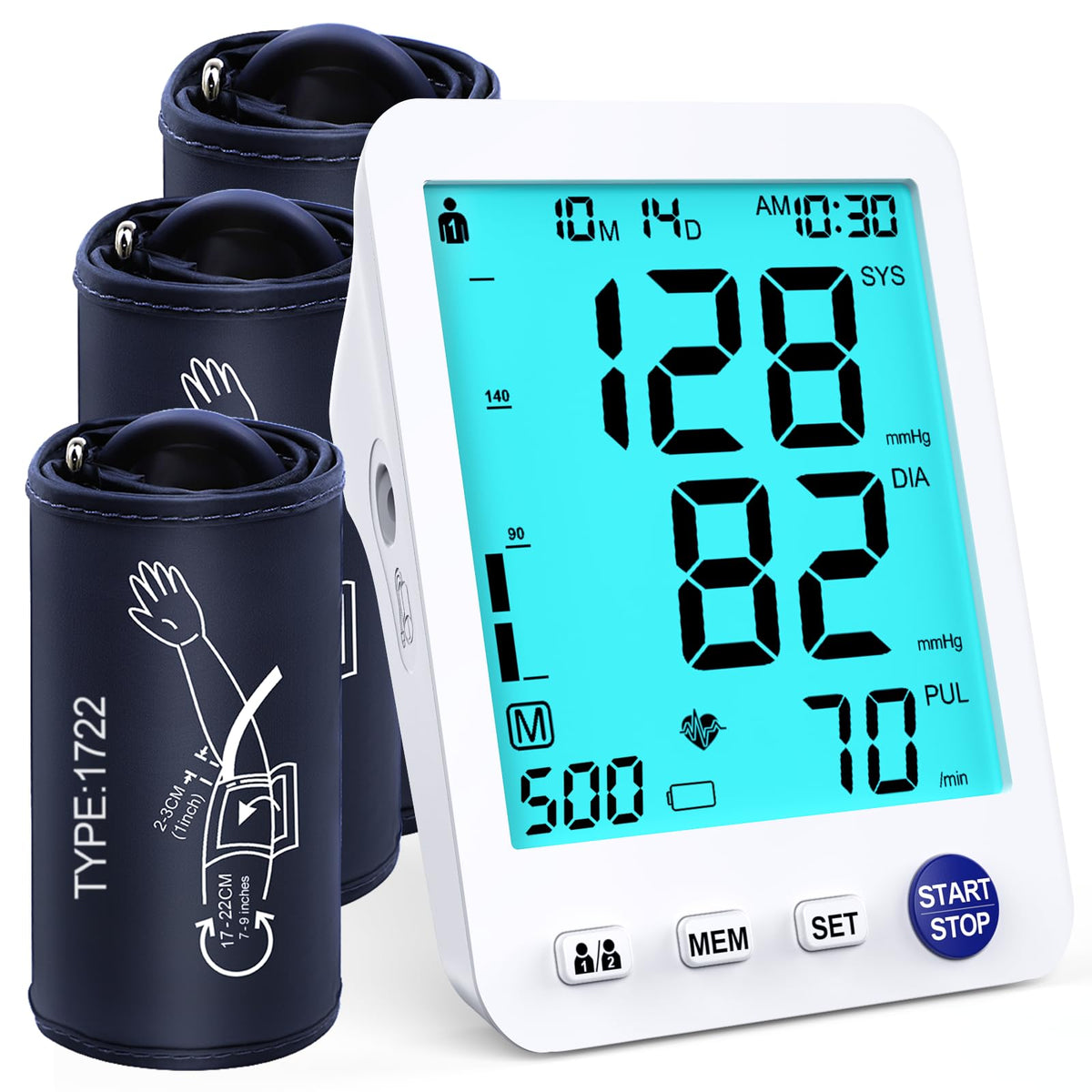 Electronic Blood Pressure Monitor 3 Size Cuffs L748196