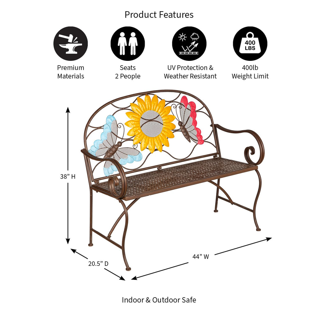 Cast Iron Metal Garden Bench C61427