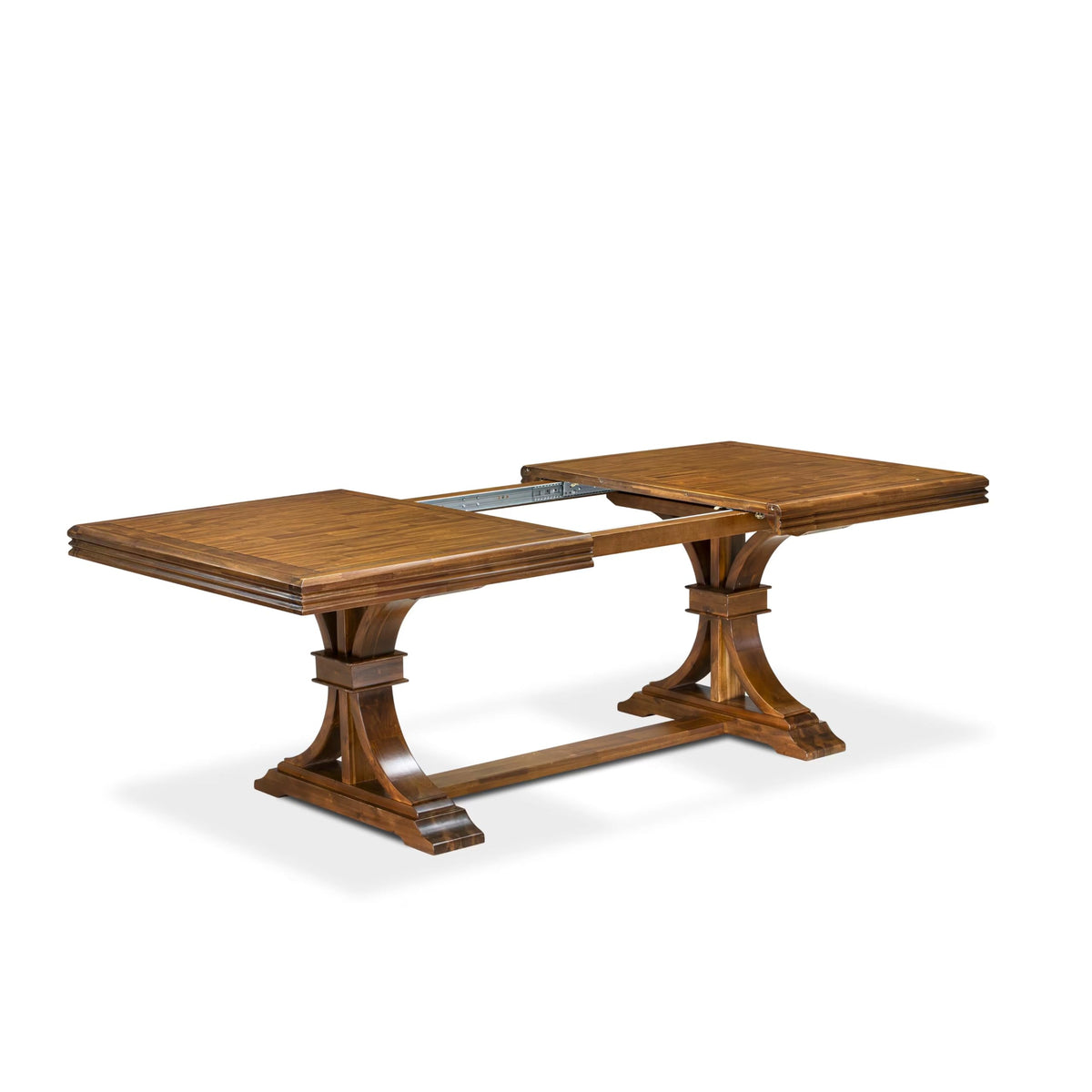 9 Piece Kitchen Table Set with 8 Beige Polyester Fabric Chairs Y3681