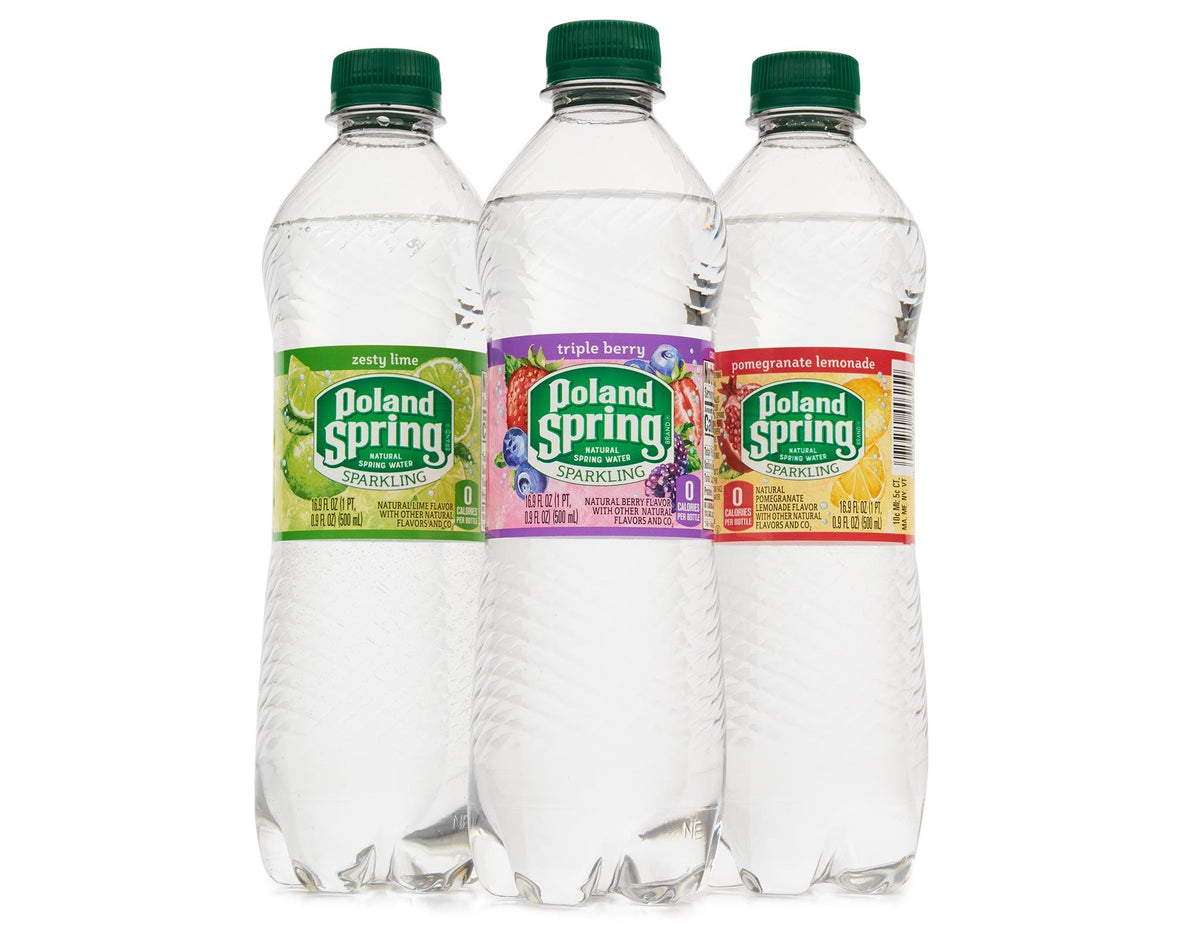 Sparkling Natural Spring Water Variety Pack 24 Half Liter Bottles A12017