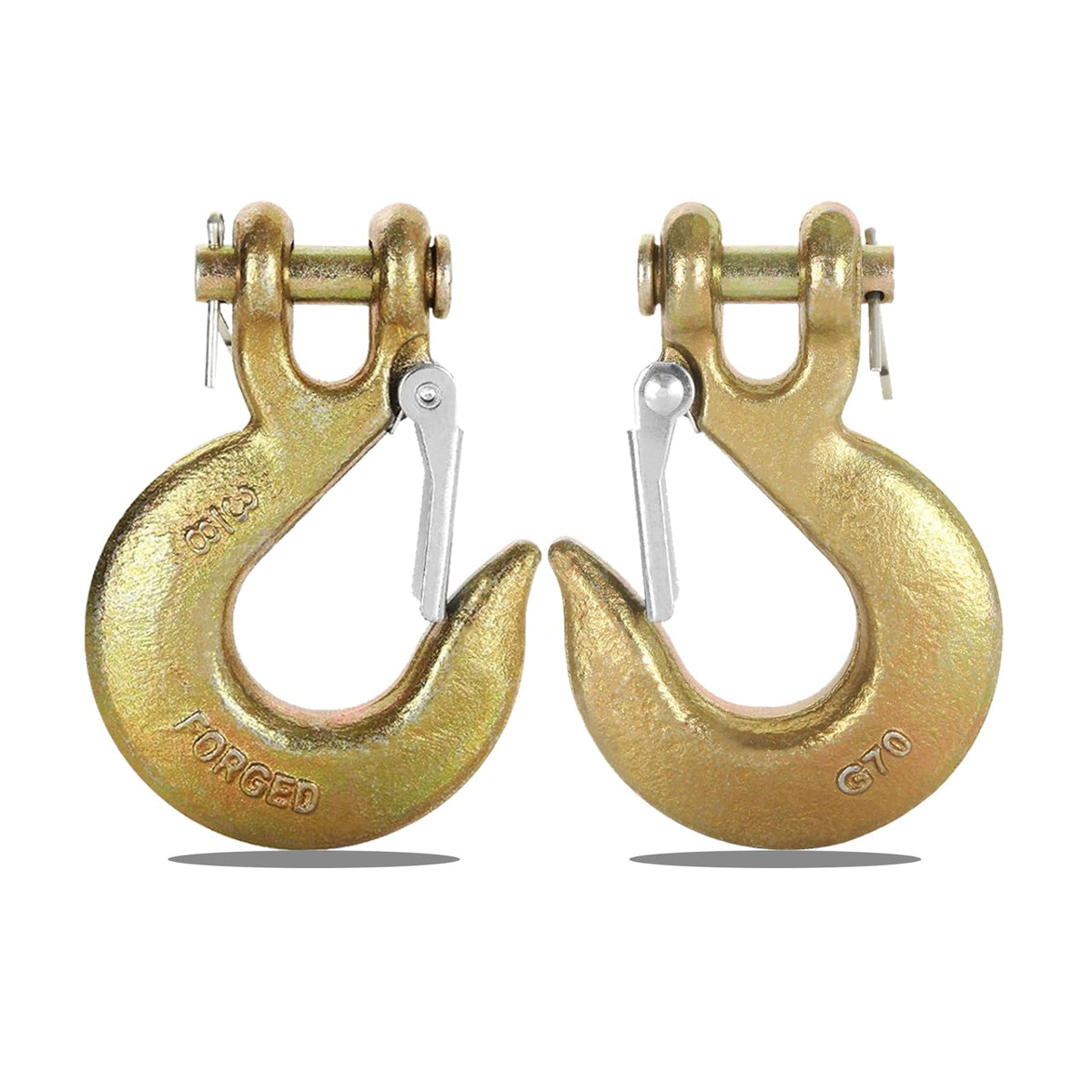 2 Pack 3/8" Heavy Duty Clevis Slip Hook with Safety Latch N676757