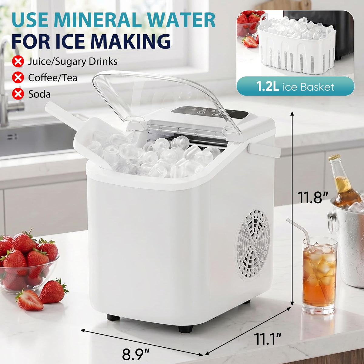 Countertop Ice Maker with Portable Handle P34198