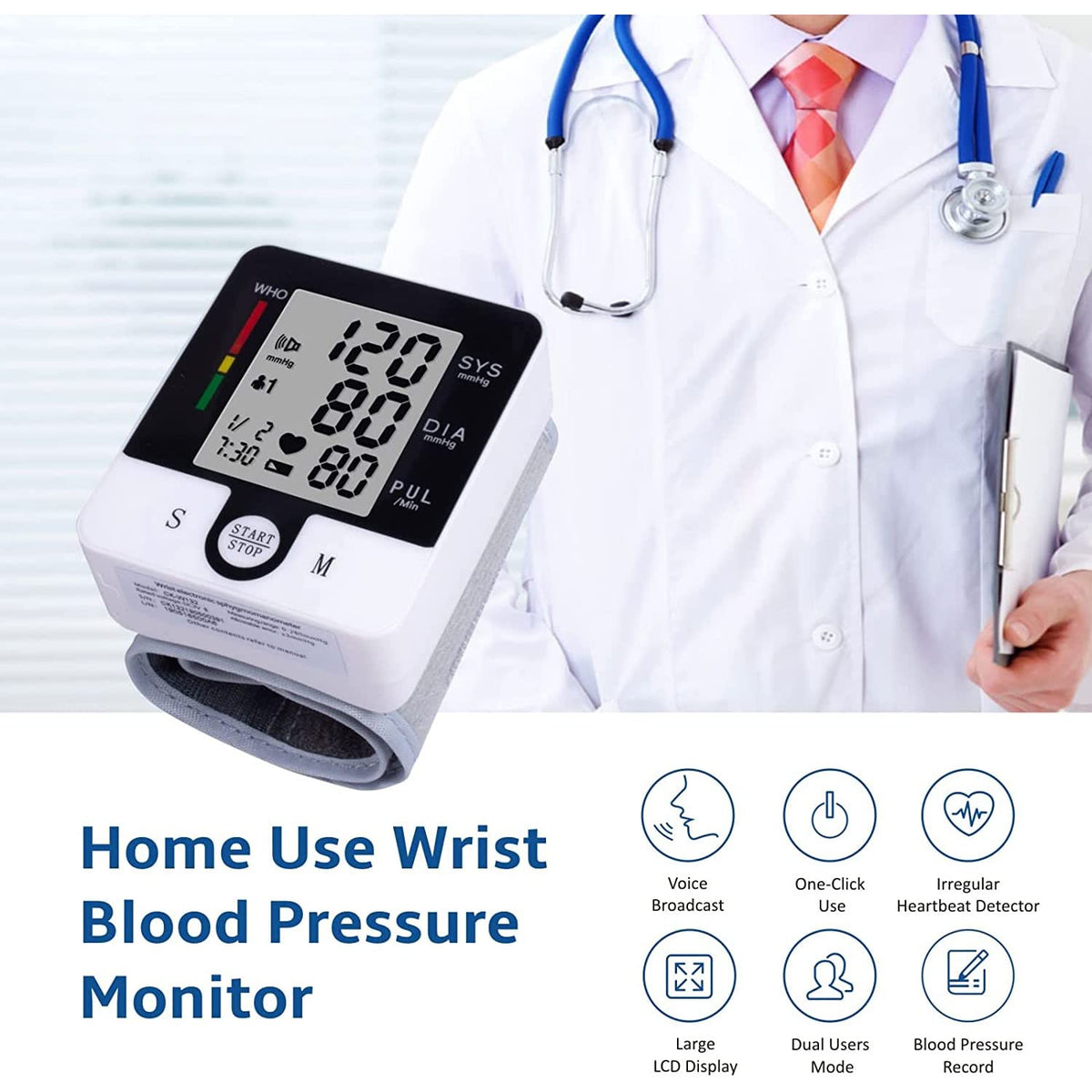 Automatic Talking Wrist Blood Pressure Monitor M4518