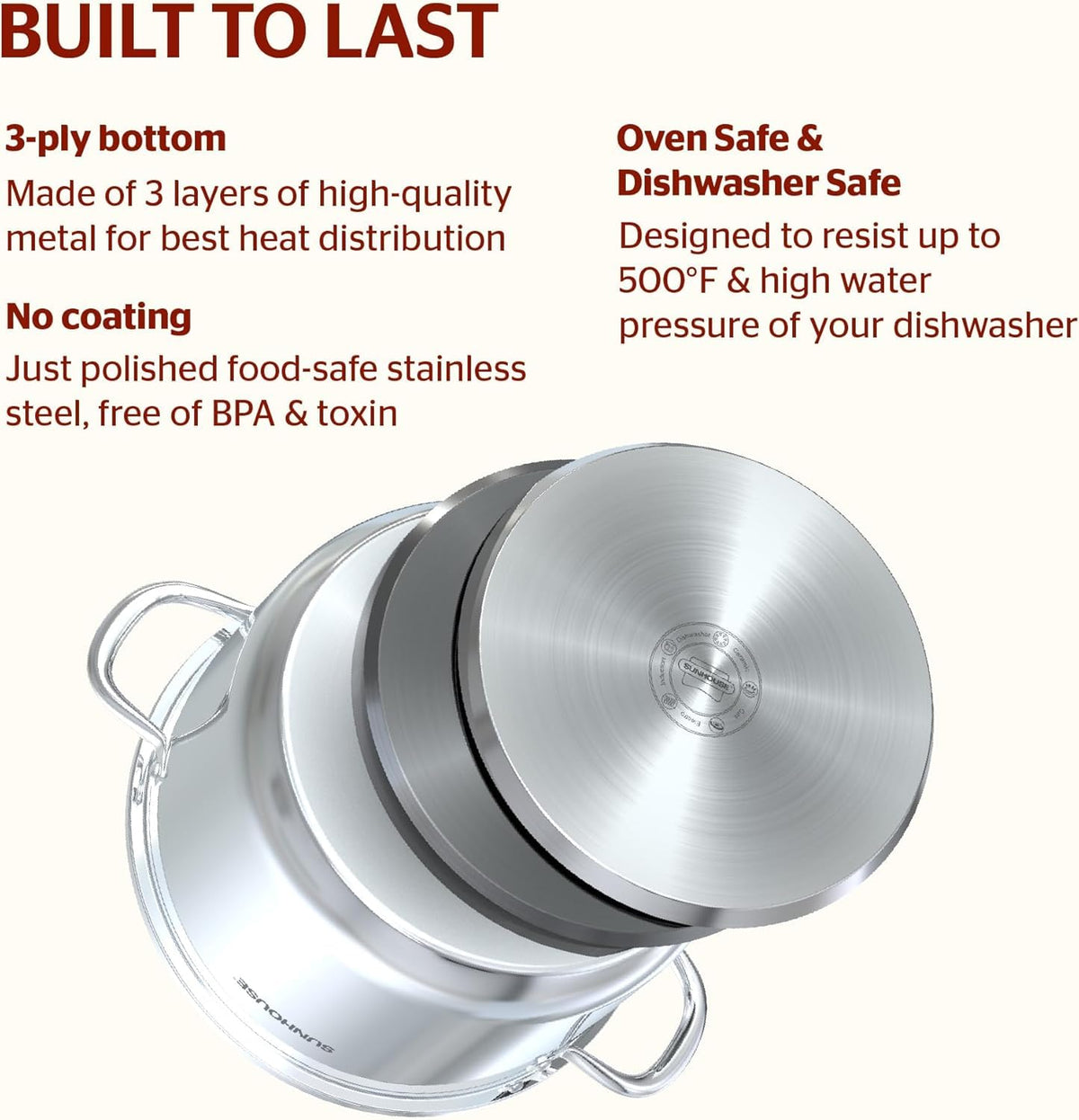 7 QT Stock Pot with Lid Z814