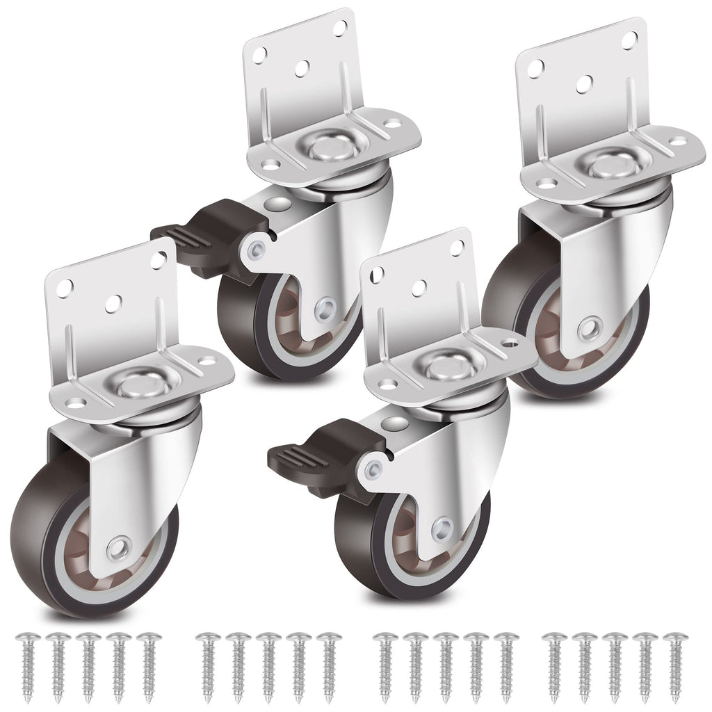 2 Inch L-Shaped Rubber Caster Set of 4 R349740