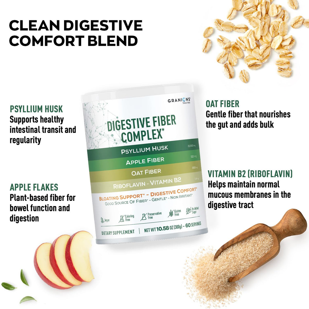 Psyllium Husk Powder 4in1 Digestive Fiber Supplement W22929