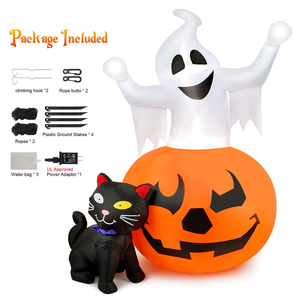 5 FT Halloween Inflatables Outdoor Ghost Pumpkin Black Cat Decor A3483