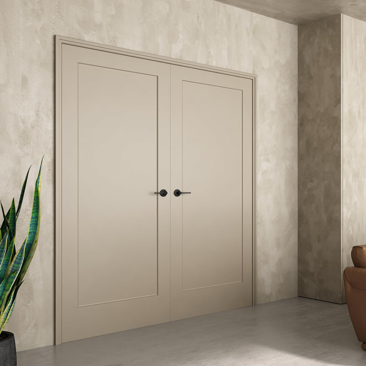 24"x80" 1-Panel Shaker Style White Primed Hollow Core Interior Door Slab I8658