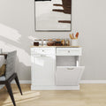 White Double Tilt Out Trash Can Cabinet with 10-Gallon Capacity E372