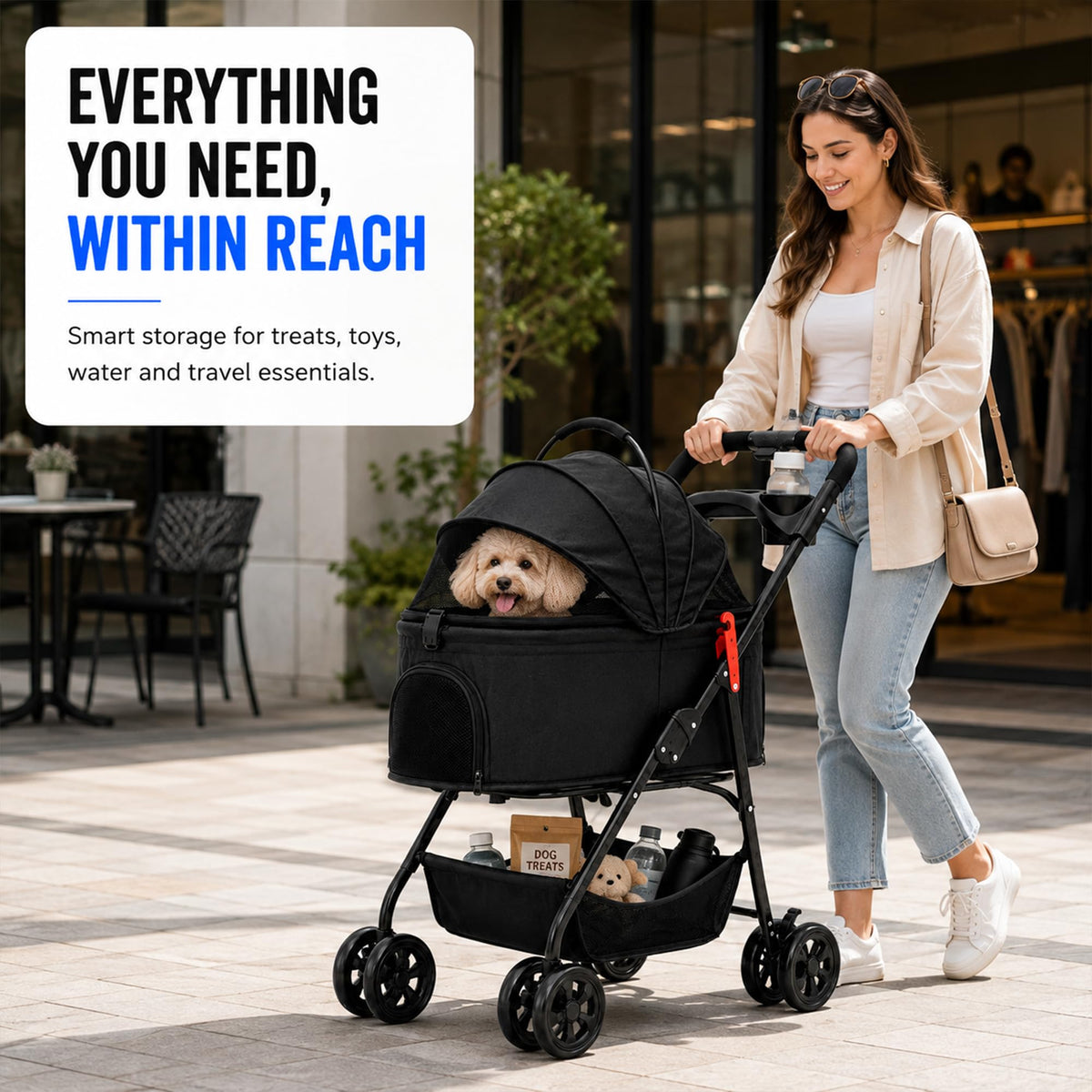Foldable Pet Stroller with Cup Holder L755193