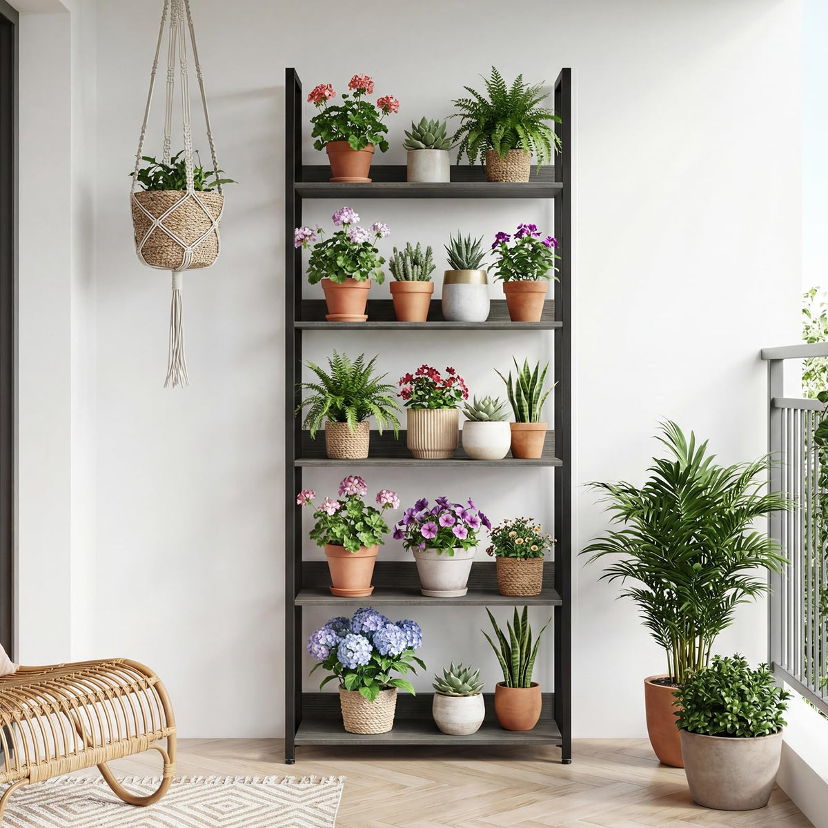 5-Tier Wooden Bookshelf Set of 2 J345241
