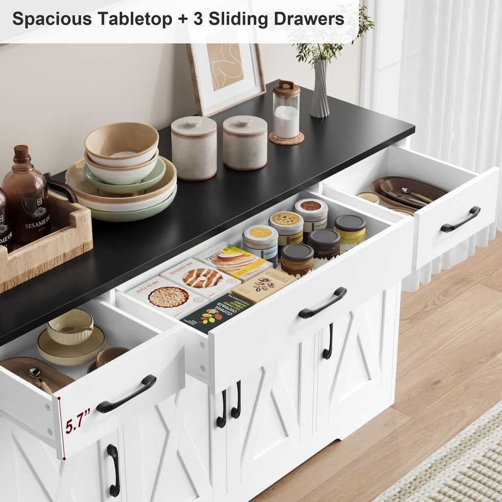 White Kitchen Buffet Sideboard Storage Cabinet C407570