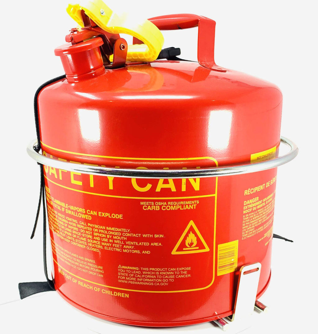 5 Gallon Round Gas Can Holder with Locking Trailer Rack Mount Bracket Kit I505
