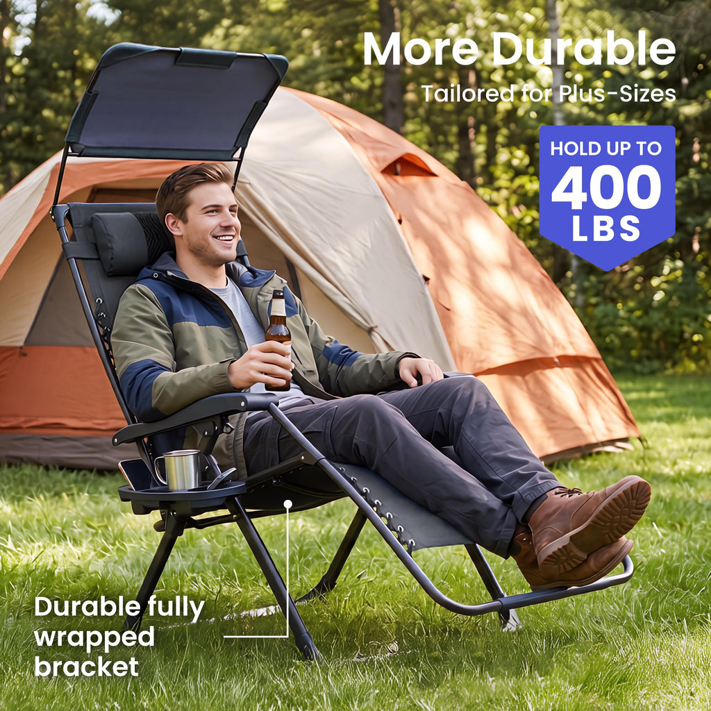 2 Pack Zero Gravity Chairs with Canopy Y3920