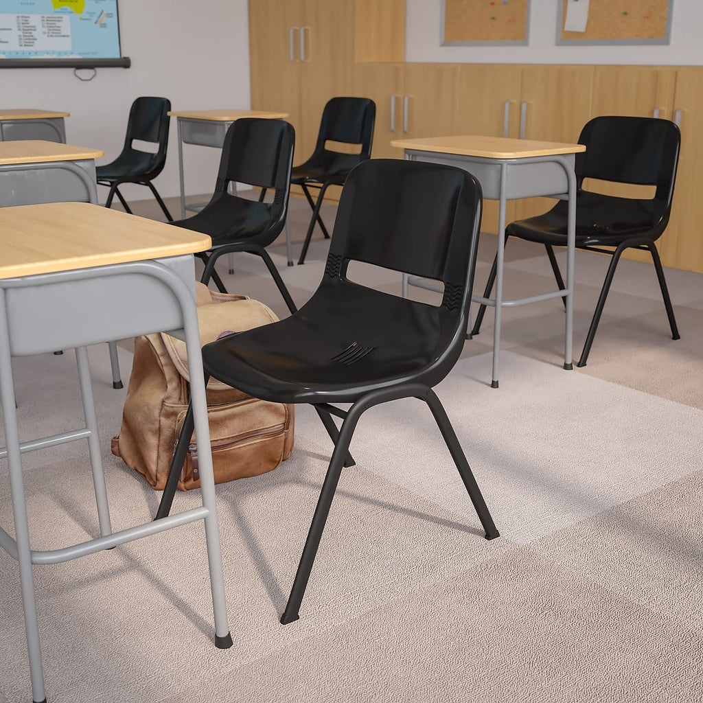 Black Ergonomic Stack Chair 5-Pack J15517