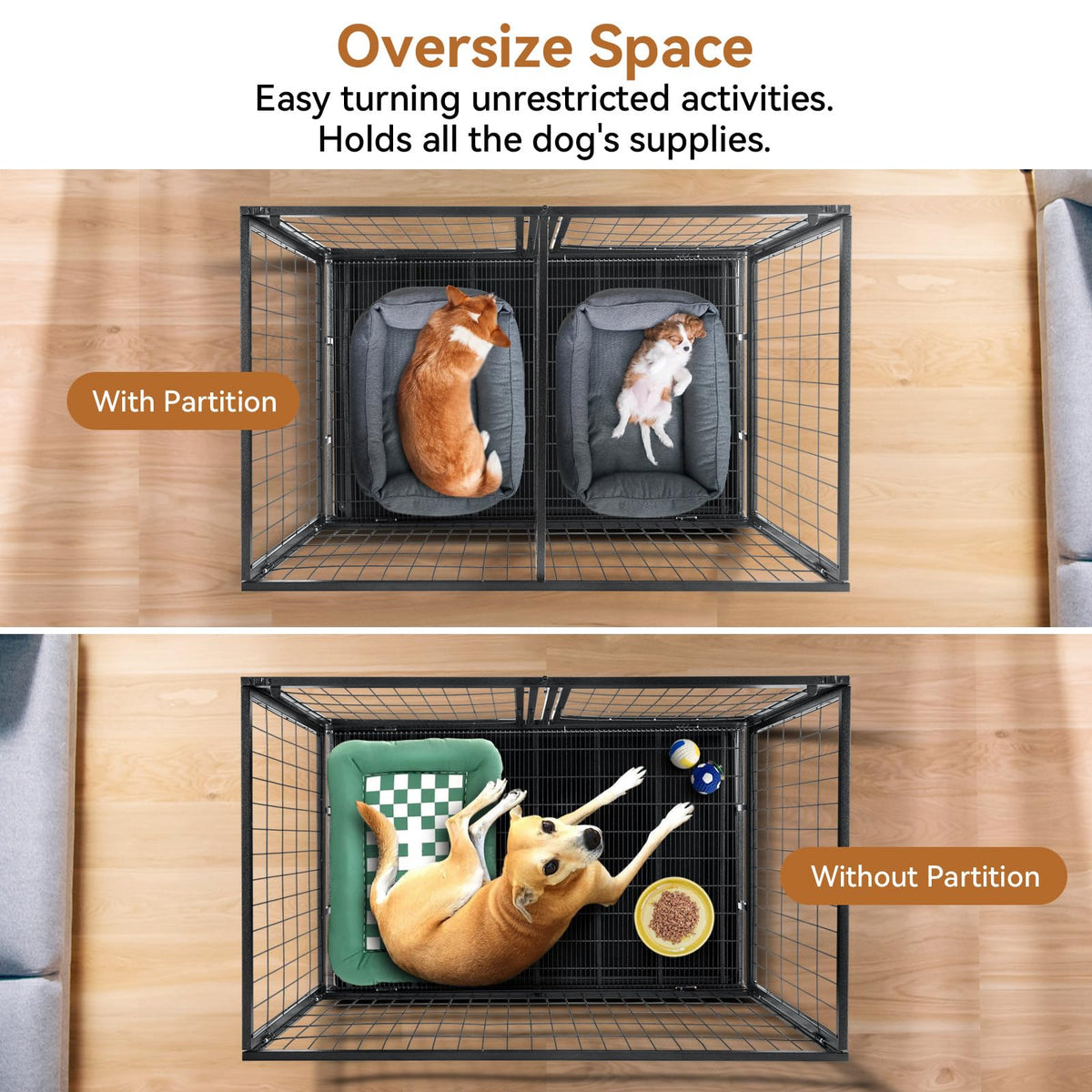 48inch Metal Wire Dog Crate with Divider N663589