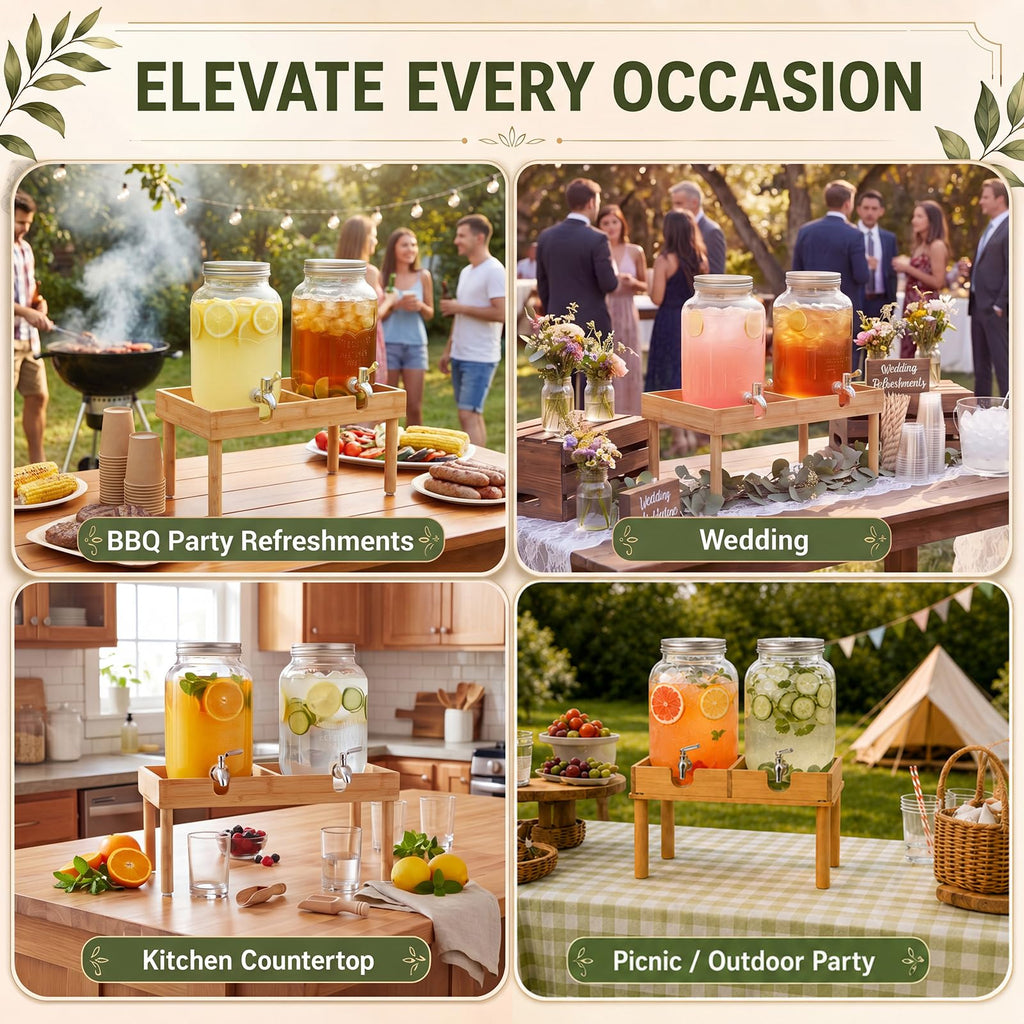 Bamboo Drink Dispenser Stand B729775