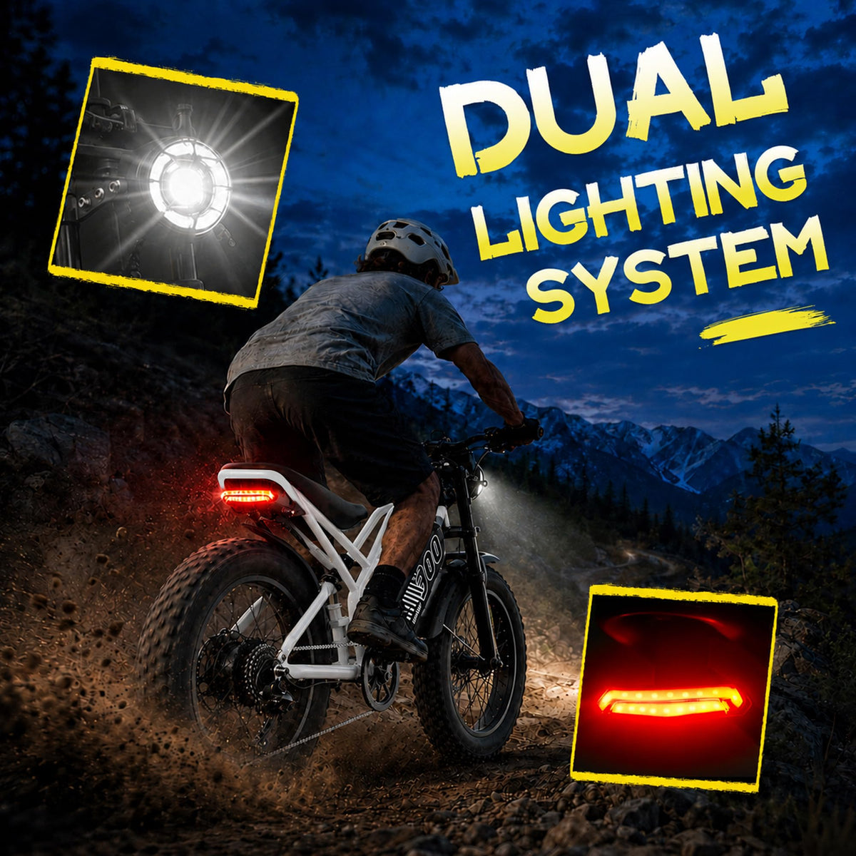 Electric Bike 48V 20.8/41.6Ah Battery 1500W Peak Motor 20×4.0" Fat Tire X2938