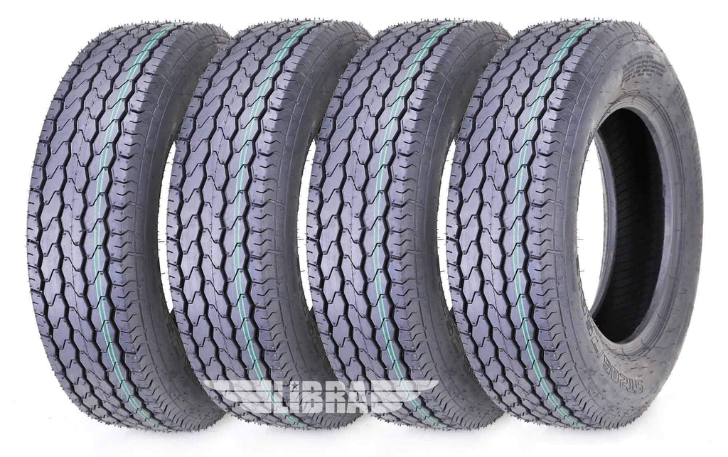 4 Premium Trailer Tires ST 205/75D15 Deep Tread O8415