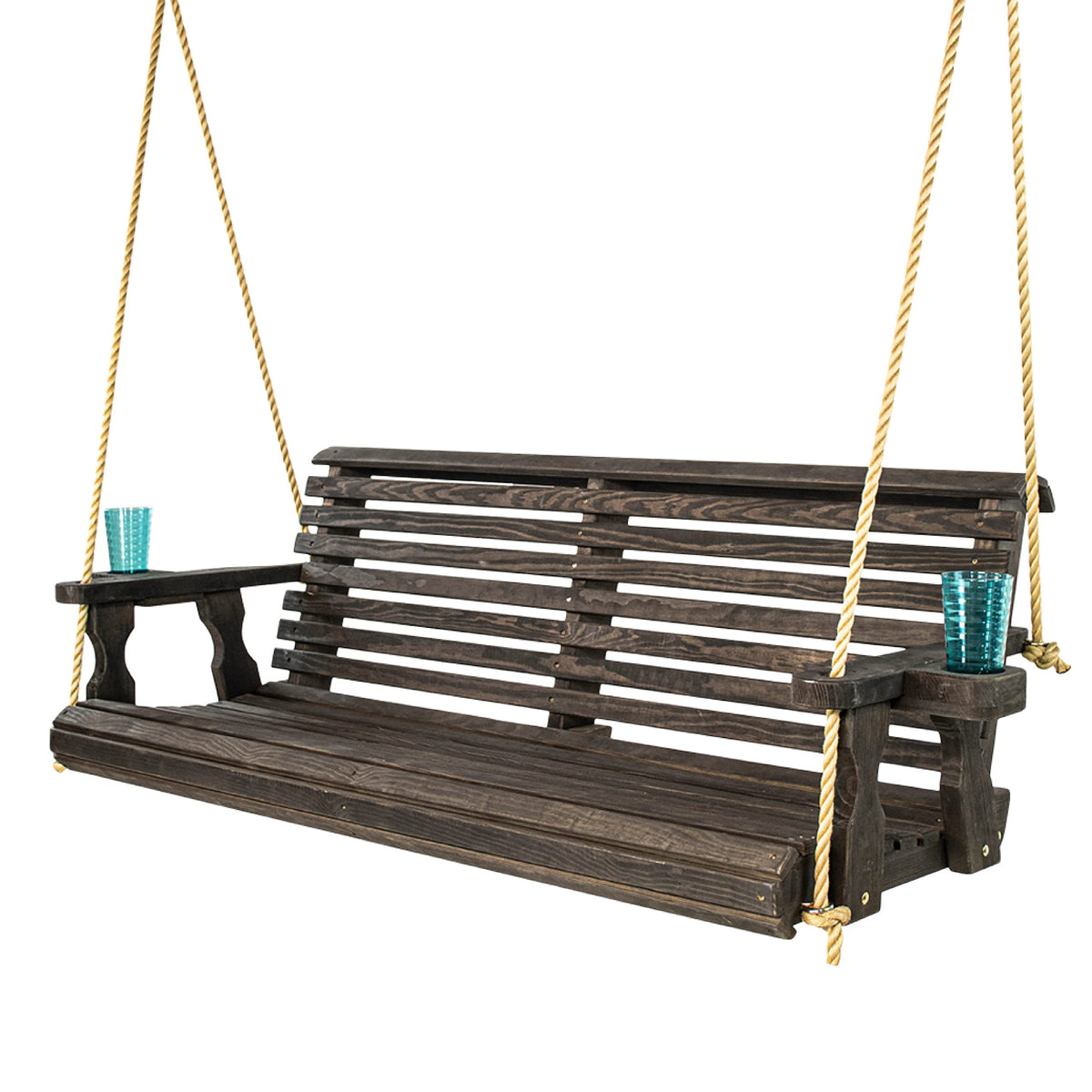Heavy Duty 700 Lb Capacity Porch Swing with Cup Holders, 5 Foot M764