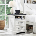 18" Antique White Nightstand with Charging Station T473
